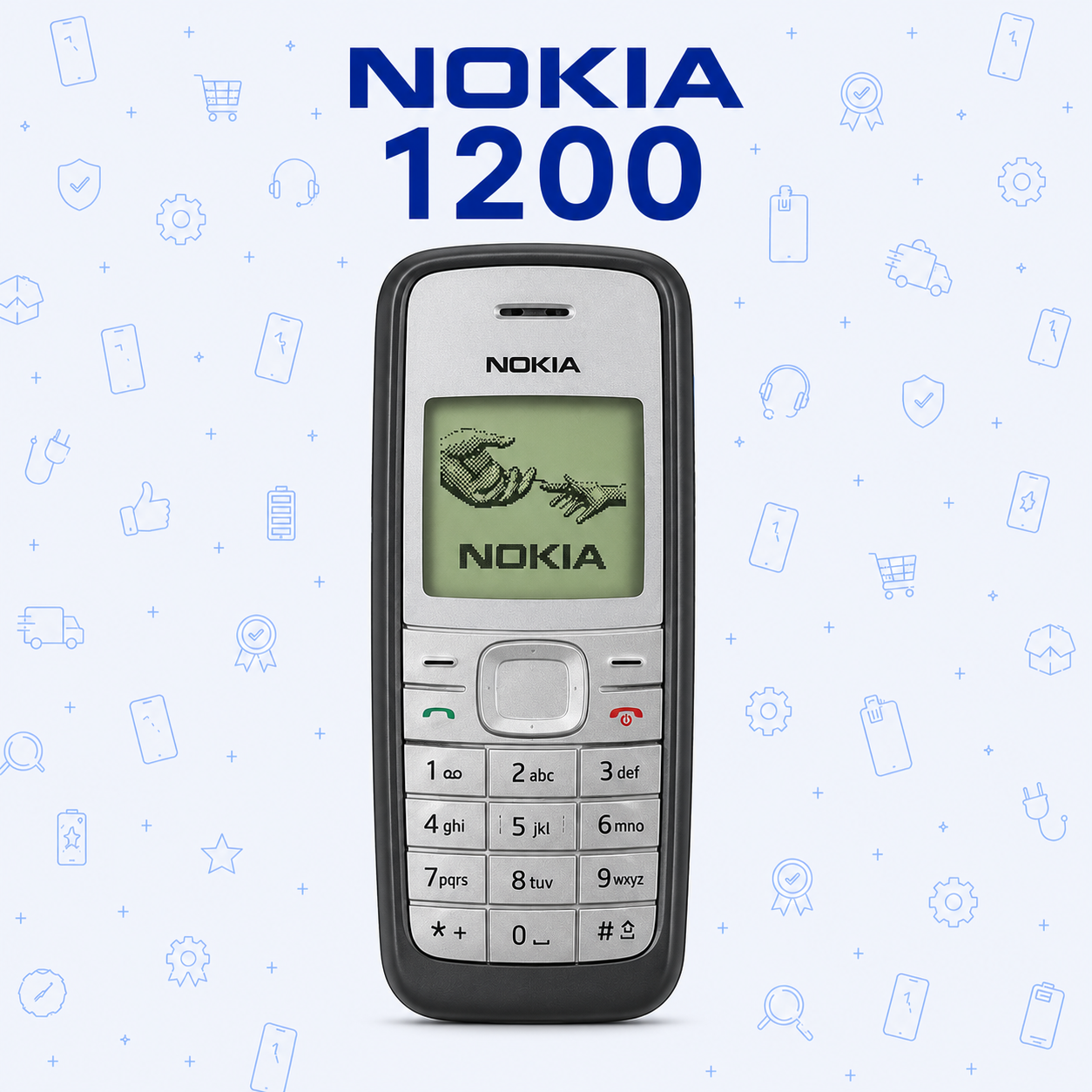 Refurbished Nokia 1200 Classic Keypad Phone with Battery & Charger