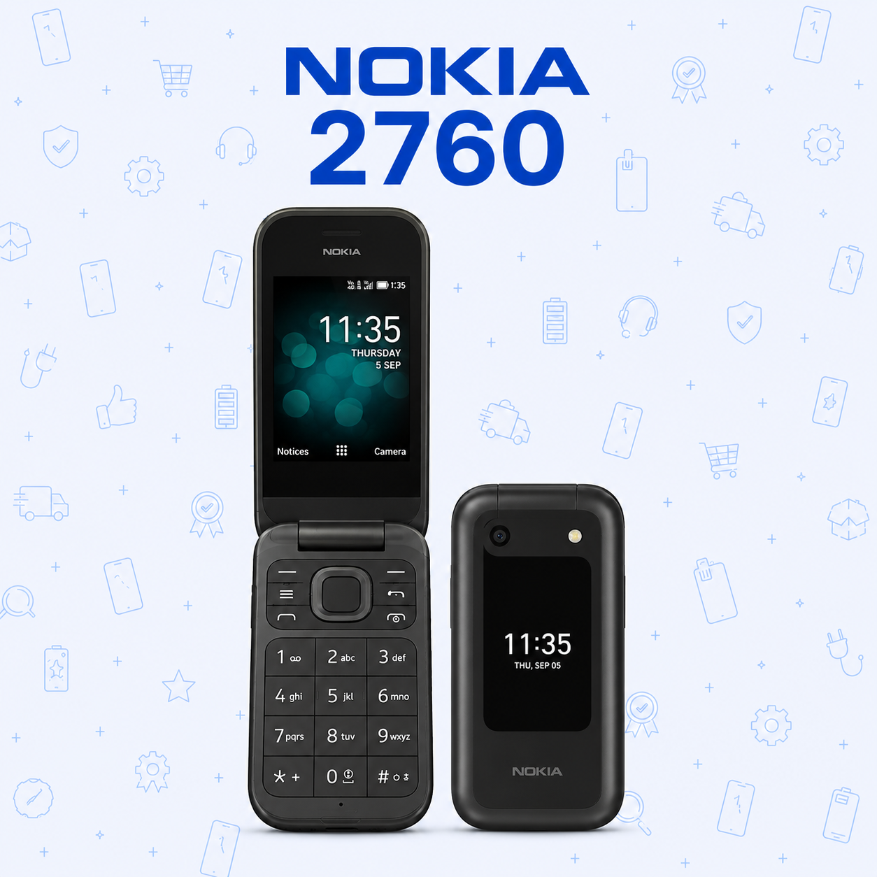 Refurbished Nokia 2760 Flip Phone – Quality Tested