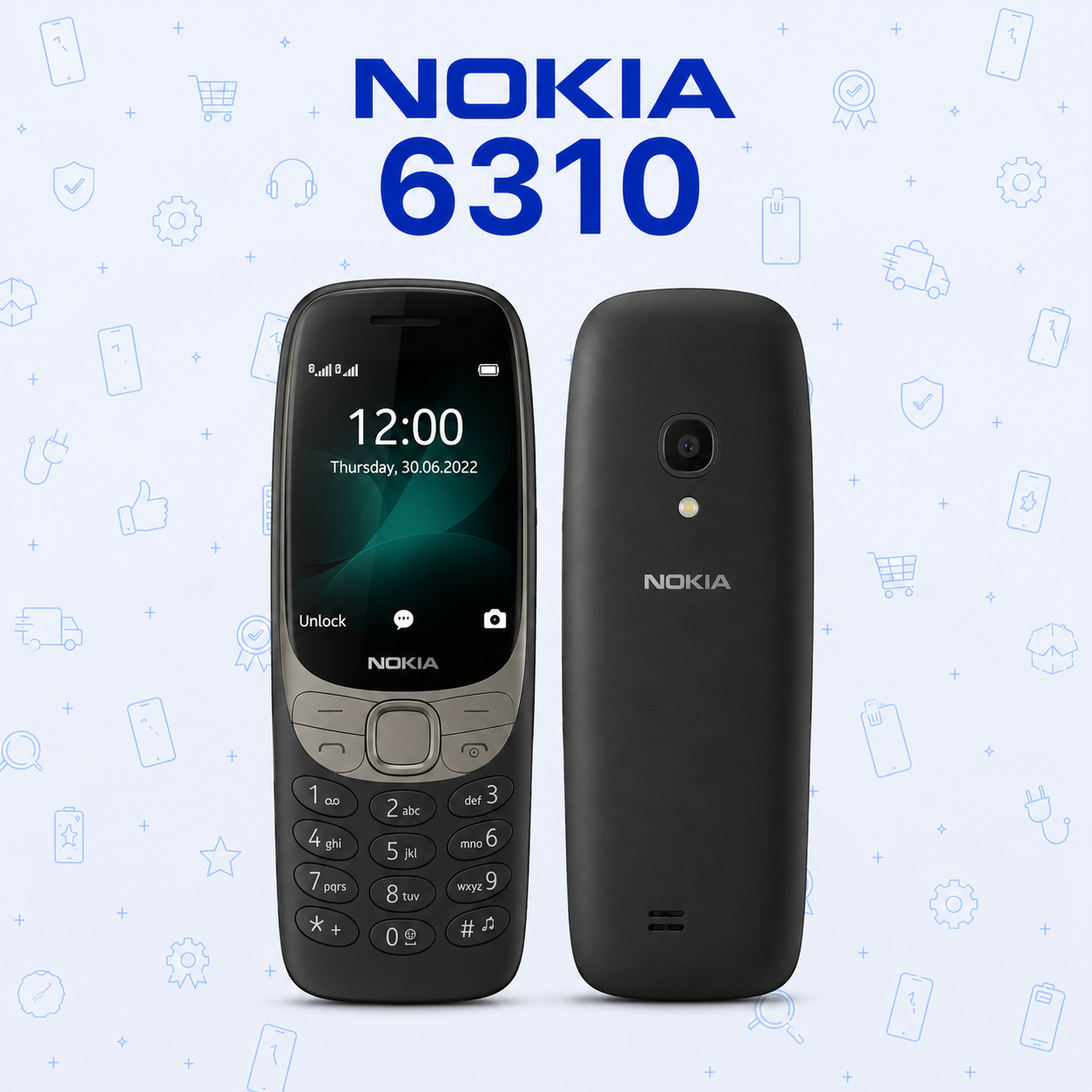 Refurbished Nokia 6310 Dual SIM Feature Phone with Charger & Battery
